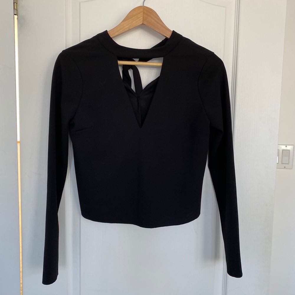 Zara black long sleeve blouse